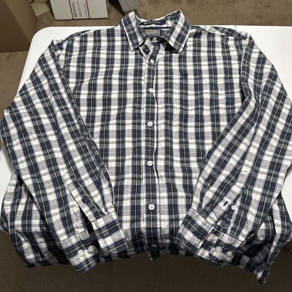 Southpole Other - South Pole Button Front Long Sleeve Shirt Mens XXL Blue White Yellow Y2K Hexagon